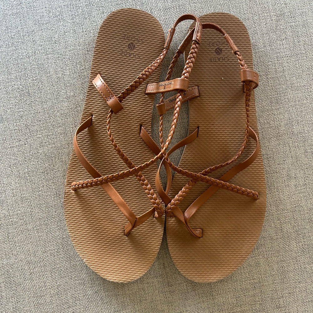 Shade & Shore Brown Braided Sandals